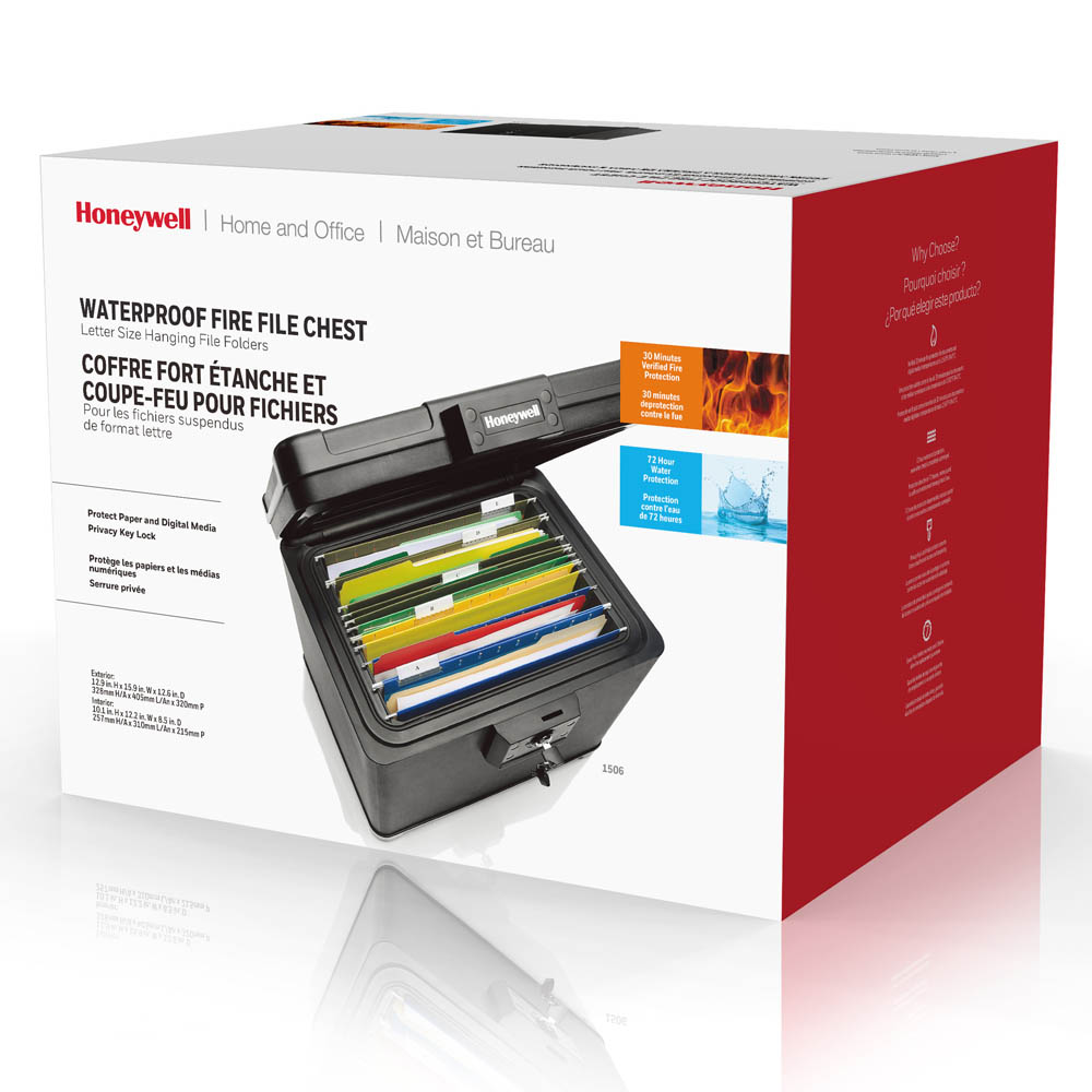 Honeywell Waterproof 30 Minute ETL Fire Resistant Letter Size File Chest - 1506 (.60 cu ft.) - Image 6