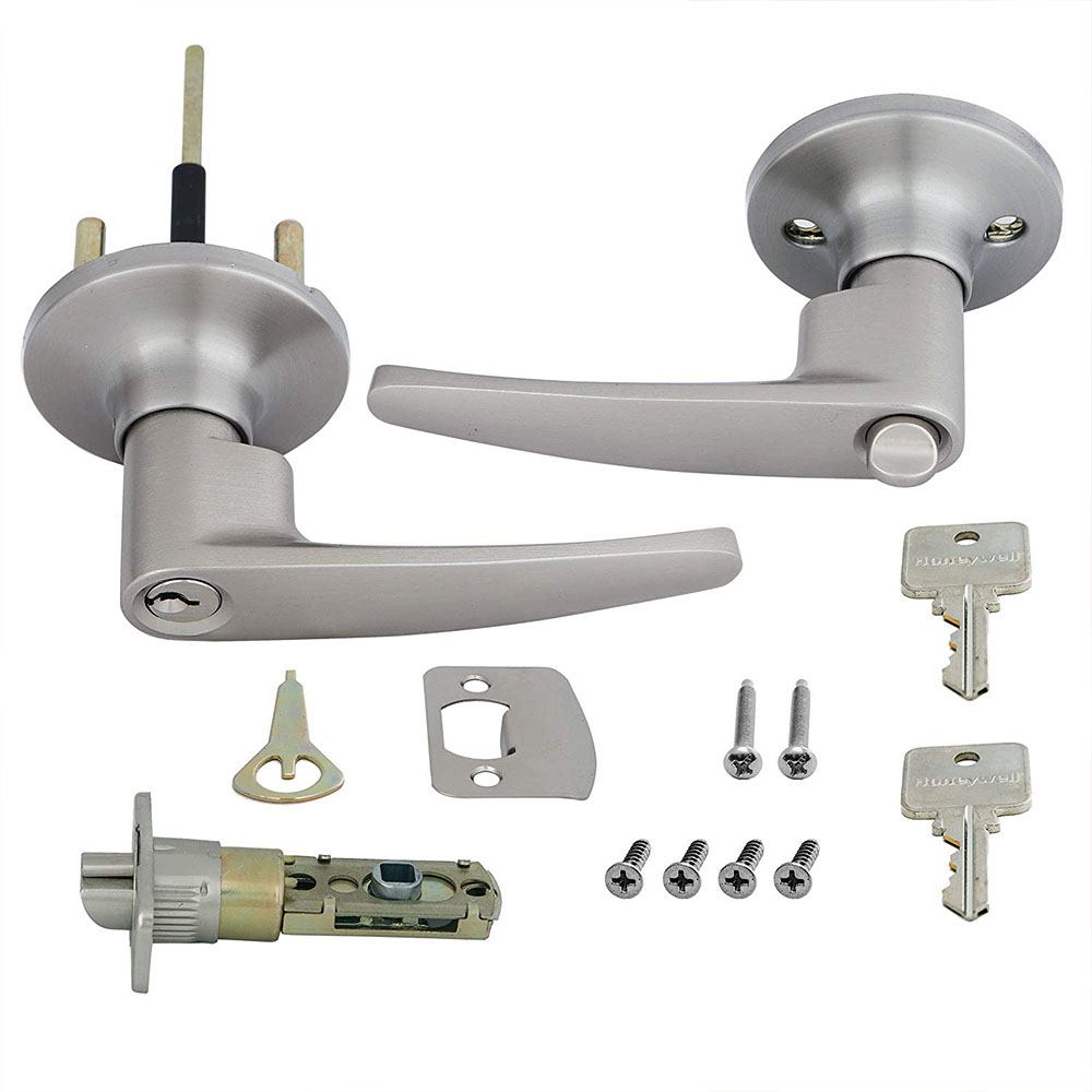 Honeywell Straight Entry Door Lever, Satin Nickel, 8104301 - Image 4