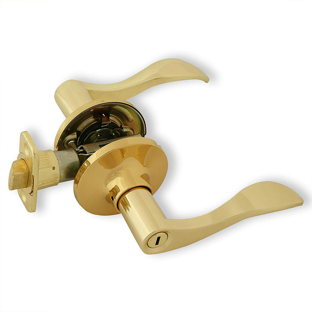 Honeywell Wave Privacy Door Lever, Polished Brass, 8106002 - Image 2