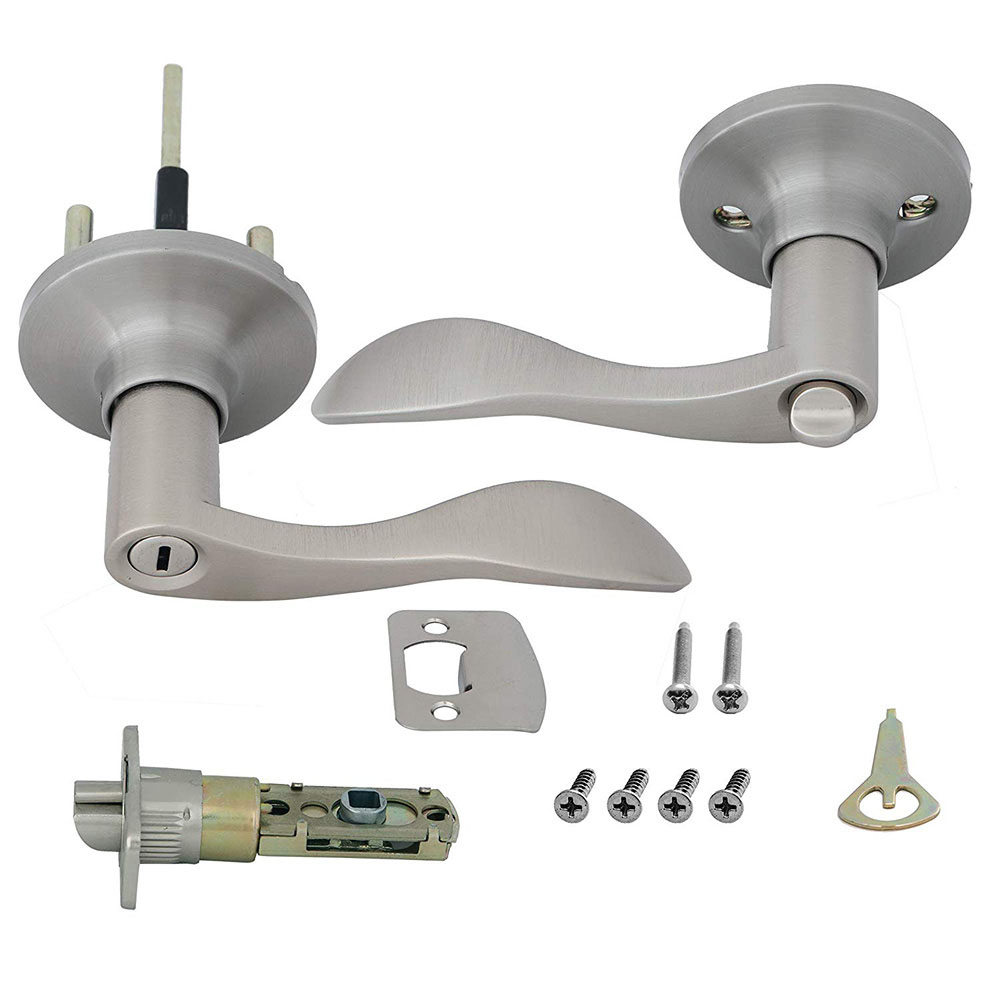 Honeywell Wave Privacy Door Lever, Satin Nickel, 8106302 - Image 3