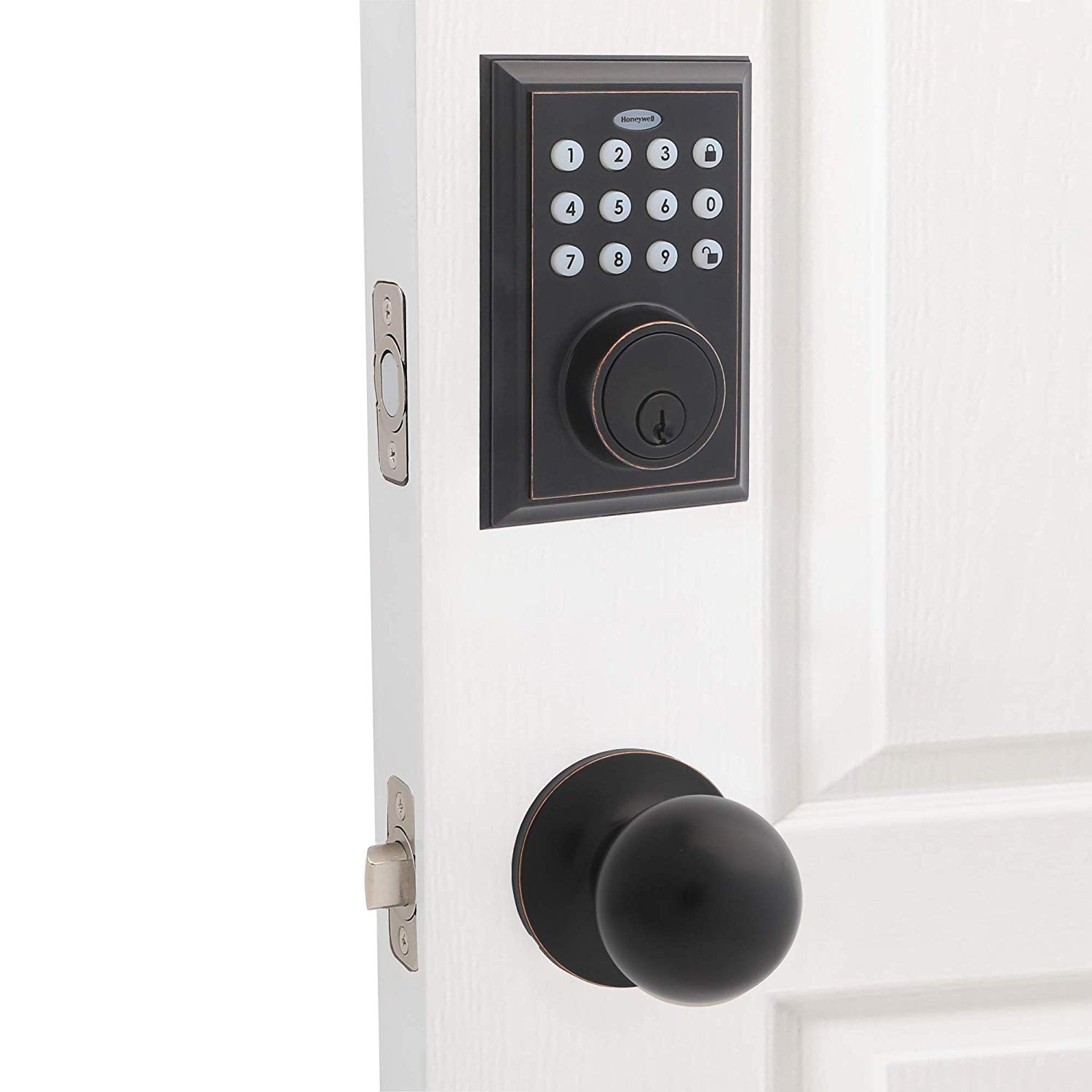 Honeywell Bluetooth Enabled Digital Deadbolt Door Lock With Keypad, Oil Rubbed Bronze, 8812409S - Image 4
