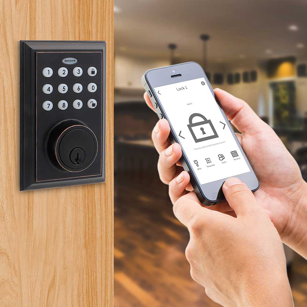 Honeywell Bluetooth Enabled Digital Deadbolt Door Lock With Keypad, Oil Rubbed Bronze, 8812409S - Image 5