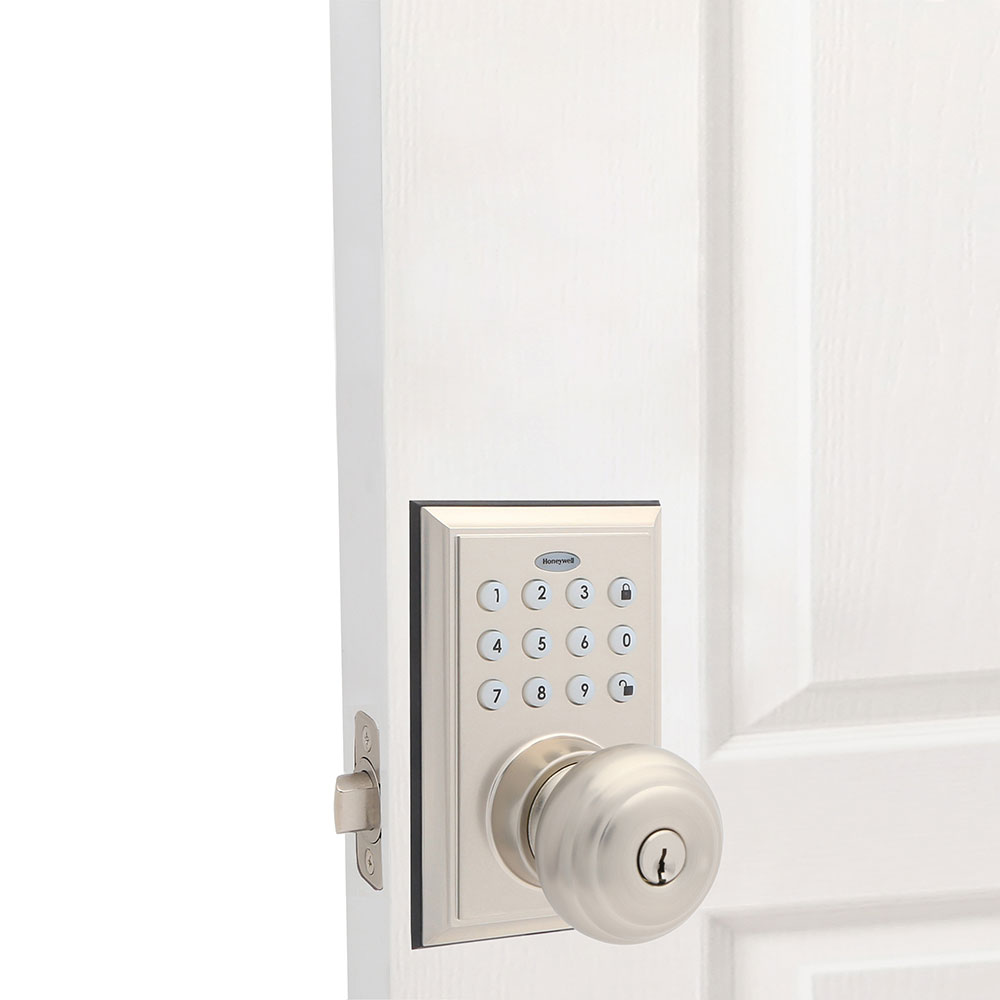 Honeywell Bluetooth Enabled Digital Door Knob Lock With Keypad, Satin Nickel, 8832301S - Image 3