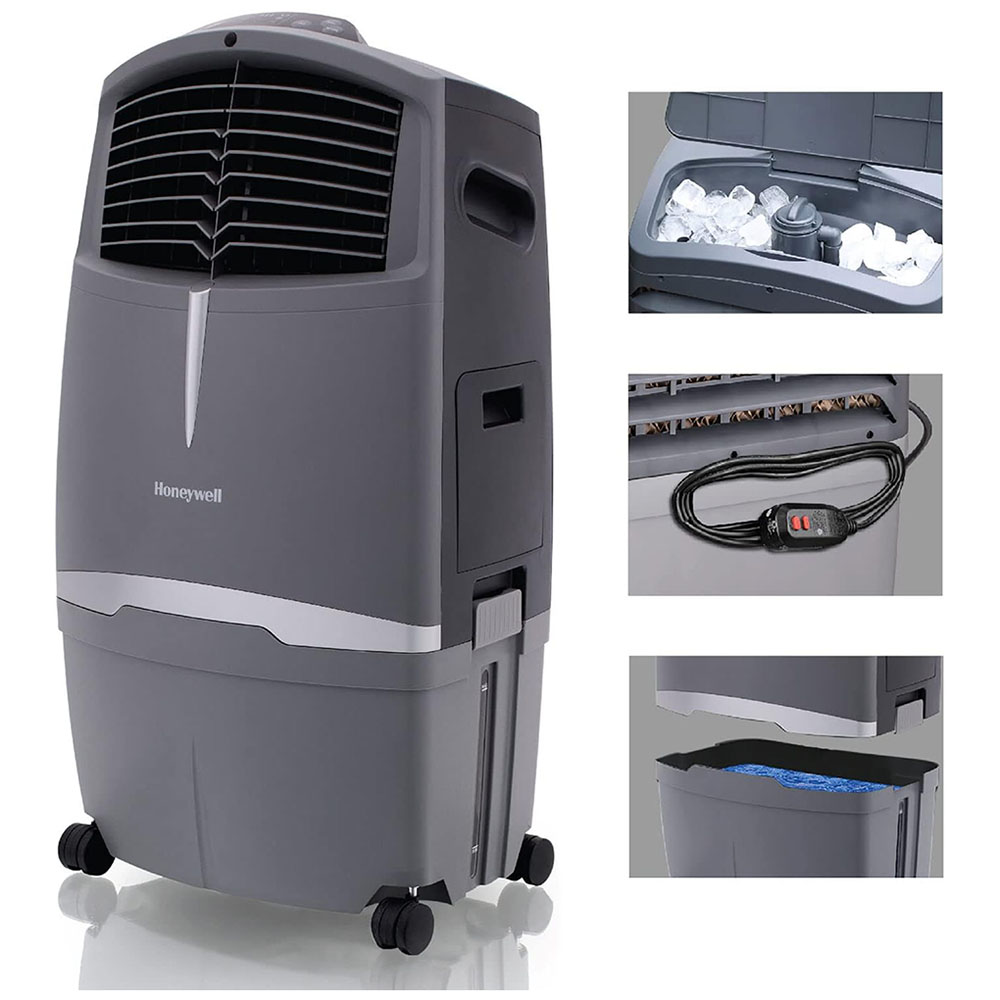 Honeywell CO30XE Indoor/Outdoor Evaporative Air Cooler, 525 CFM - 7.9 Gallon Tank, Gray - Image 2