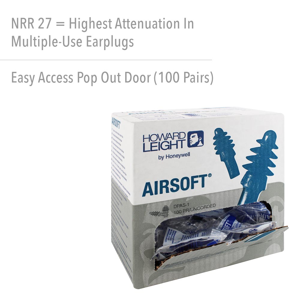 Howard Leight by Honeywell Airsoft Flanged Reusable Earplugs, 1000 Pairs - Image 2