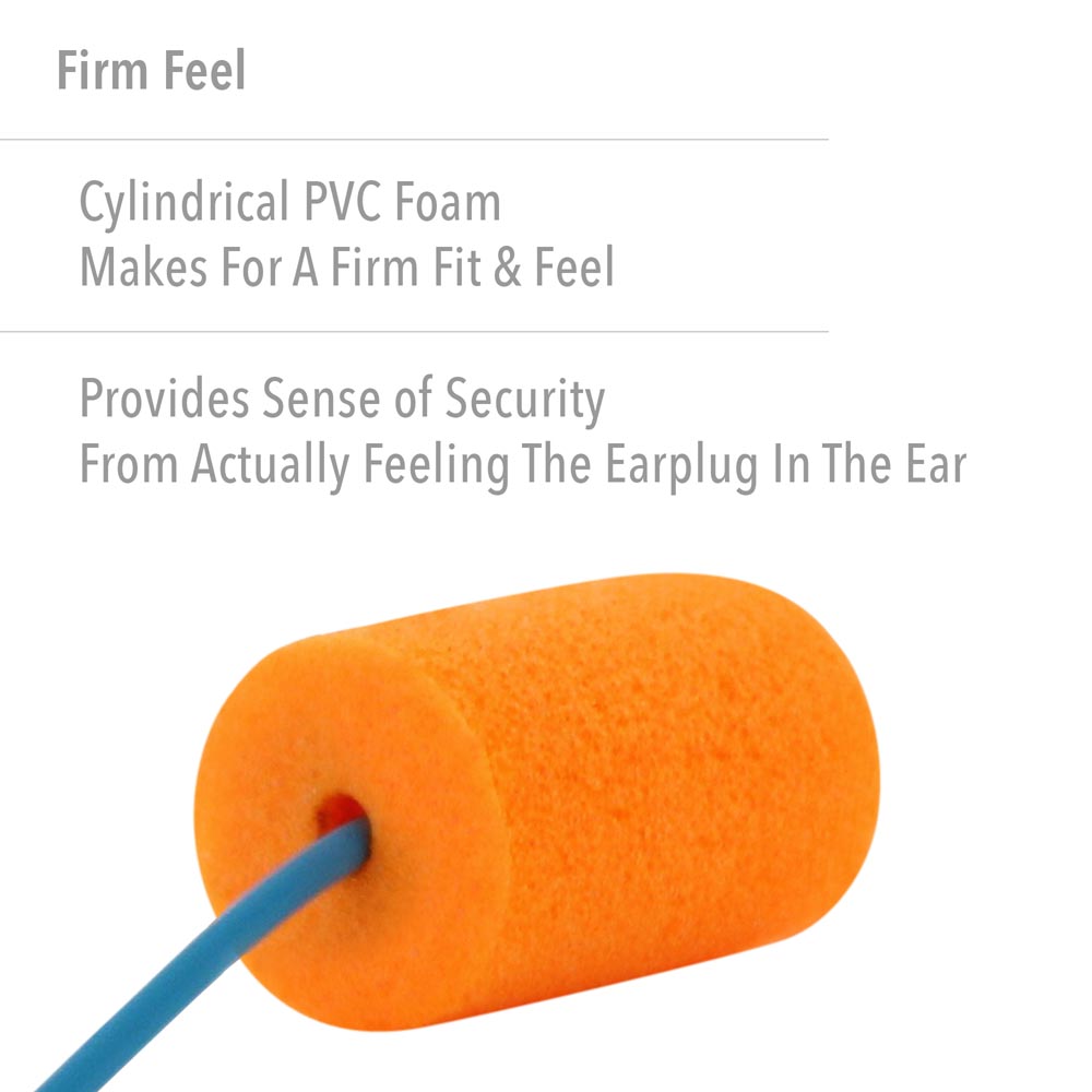 Howard Leight Firm Fit Corded Disposable Foam Earplugs, Polybag, 100-Pairs - Image 3