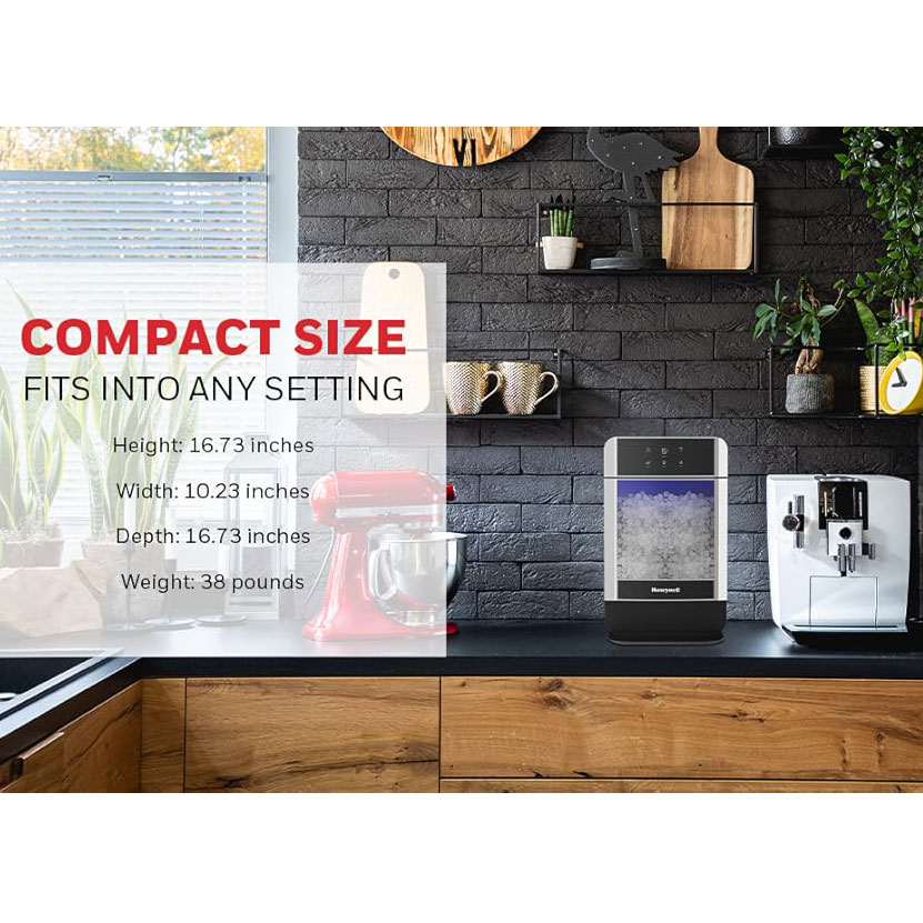Honeywell Nugget Ice Maker, Countertop Water Line Connect Chewable Ice Machine with One Click Operation and Large Ice Storage - H-ICE2 - Image 4