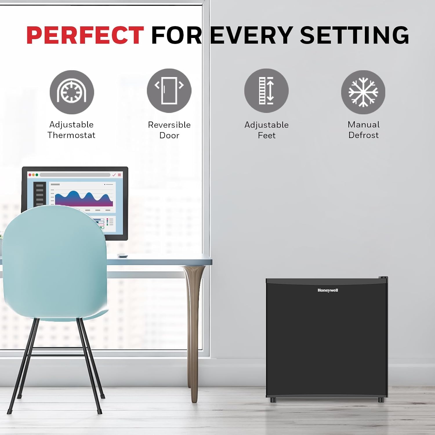 Honeywell Mini Compact Freezer For Countertops, Black - H11MFB - Image 4
