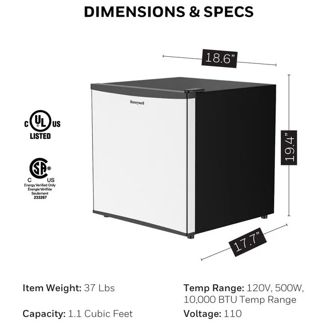 Honeywell Mini Compact Freezer For Countertops, Stainless Steel - H11MFS - Image 4