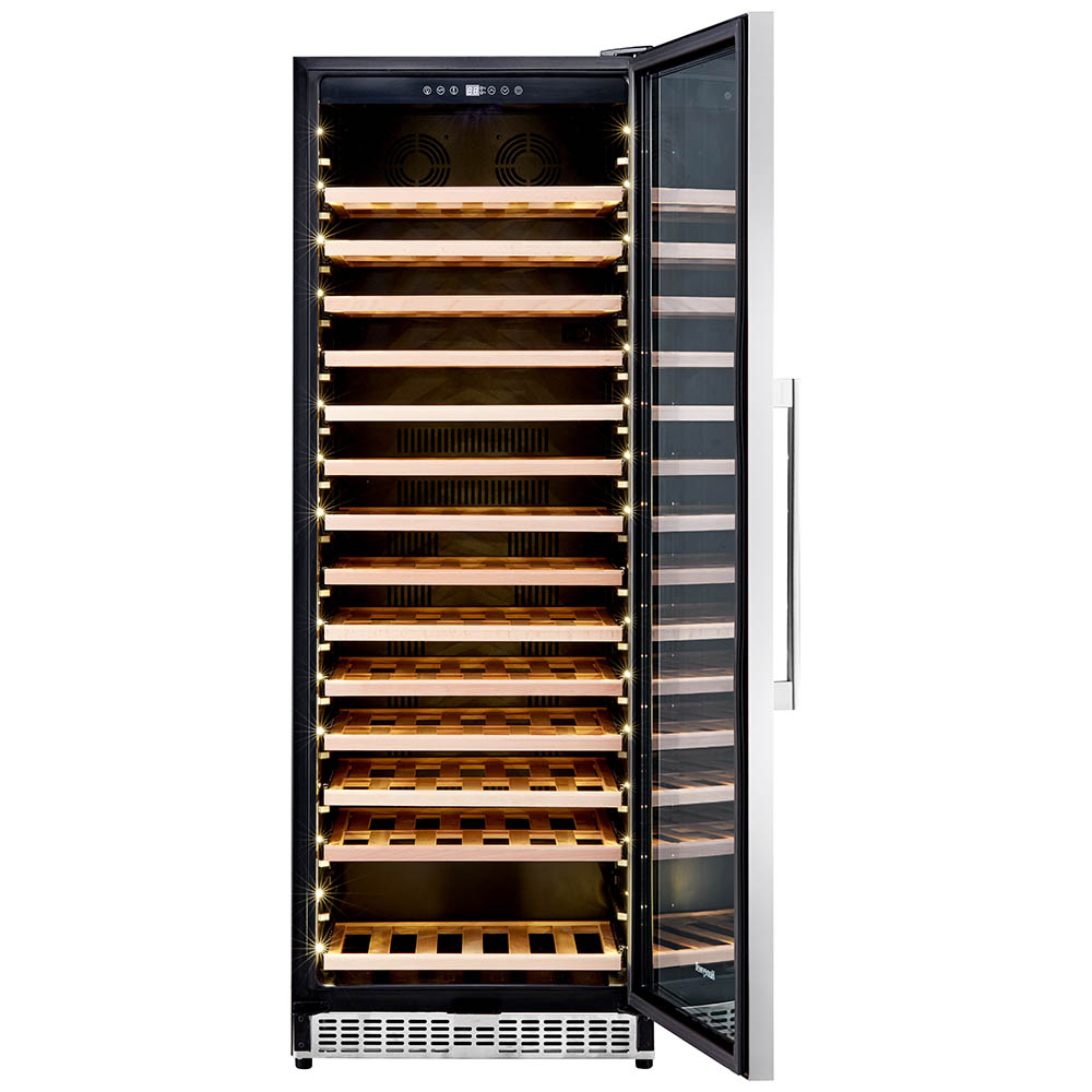 Honeywell 165 Bottle Large Freestanding Wine Cooler Refrigerator with Digital Wine Fridge Temperature Control, Stainless Steel - H165WCS - Image 2