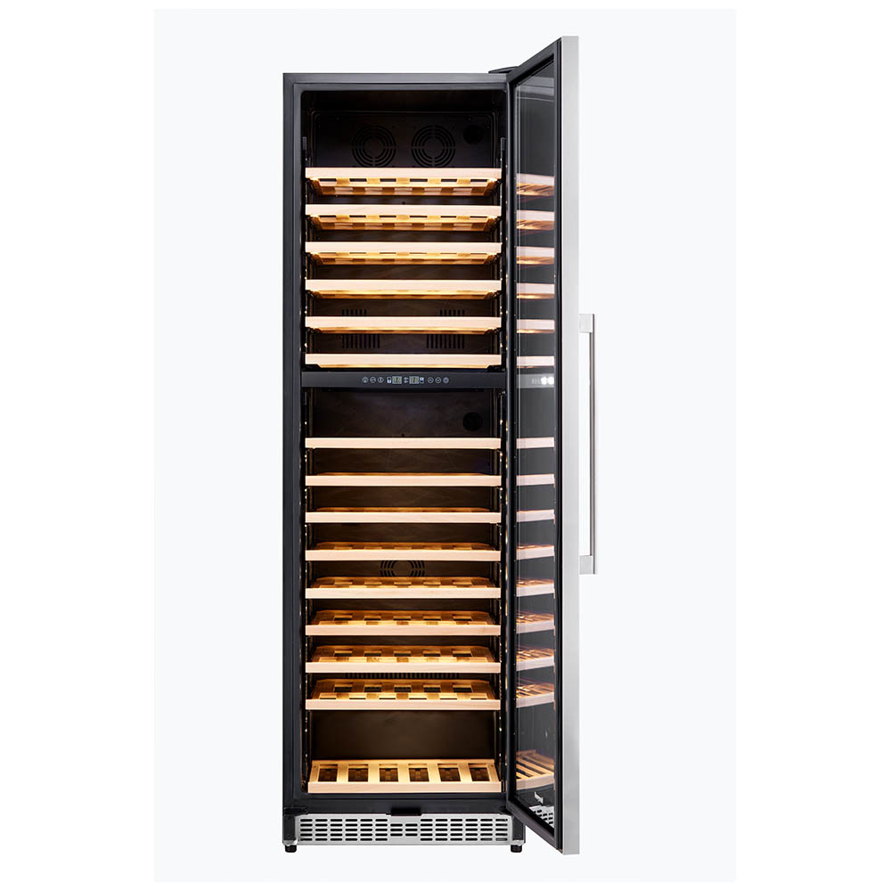 Honeywell 174 Bottle Large Freestanding Dual Zone Compressor Wine Cooler Refrigerator with Touch Controls, Stainless Steel - H174WCS - Image 2