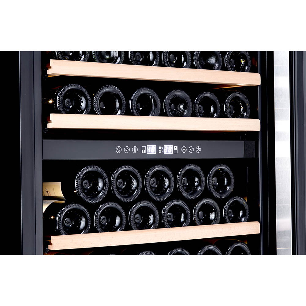 Honeywell 174 Bottle Large Freestanding Dual Zone Compressor Wine Cooler Refrigerator with Touch Controls, Stainless Steel - H174WCS - Image 4