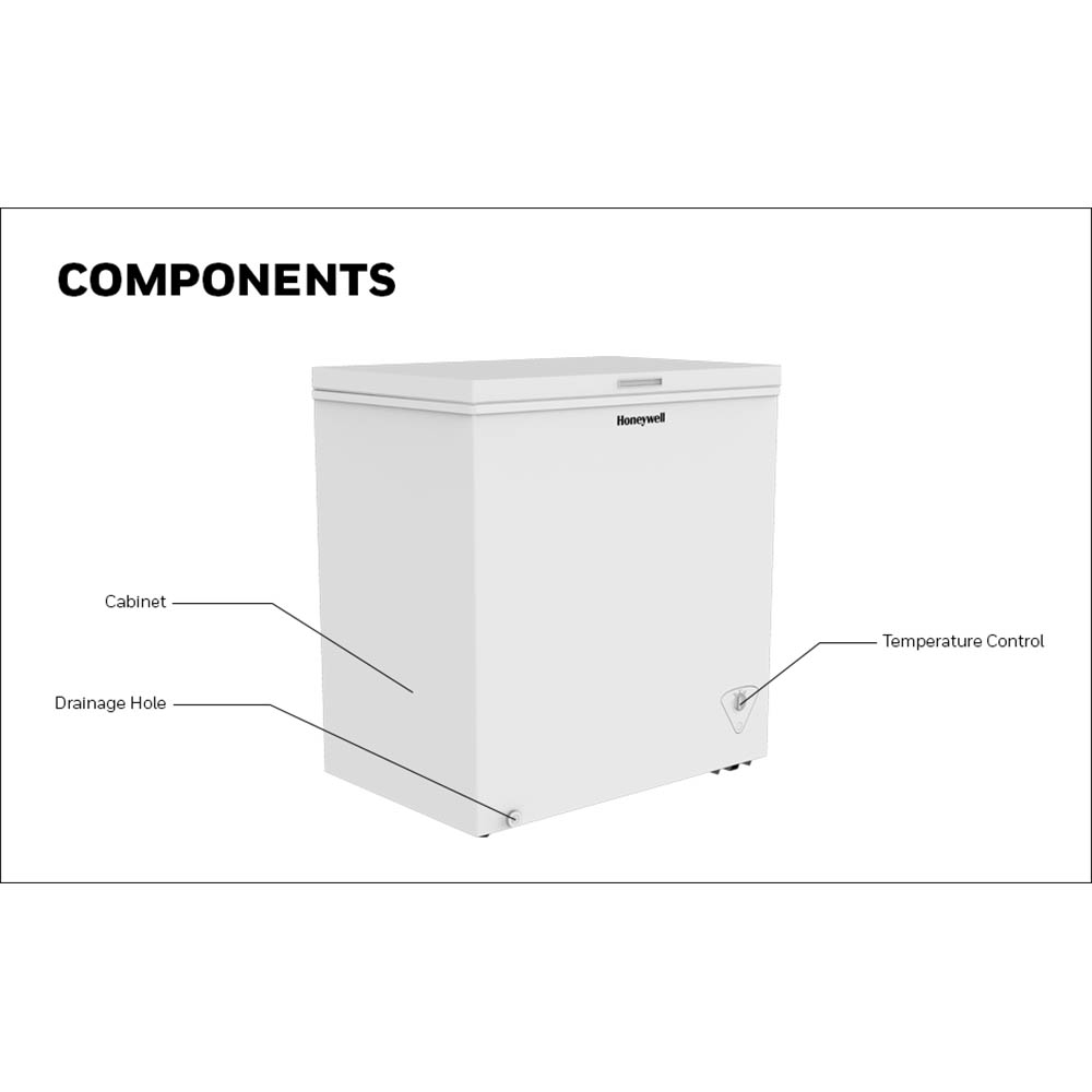 Honeywell 3.5 Cu Ft Chest Freezer with Removable Storage Basket, White - H35CFW - Image 4