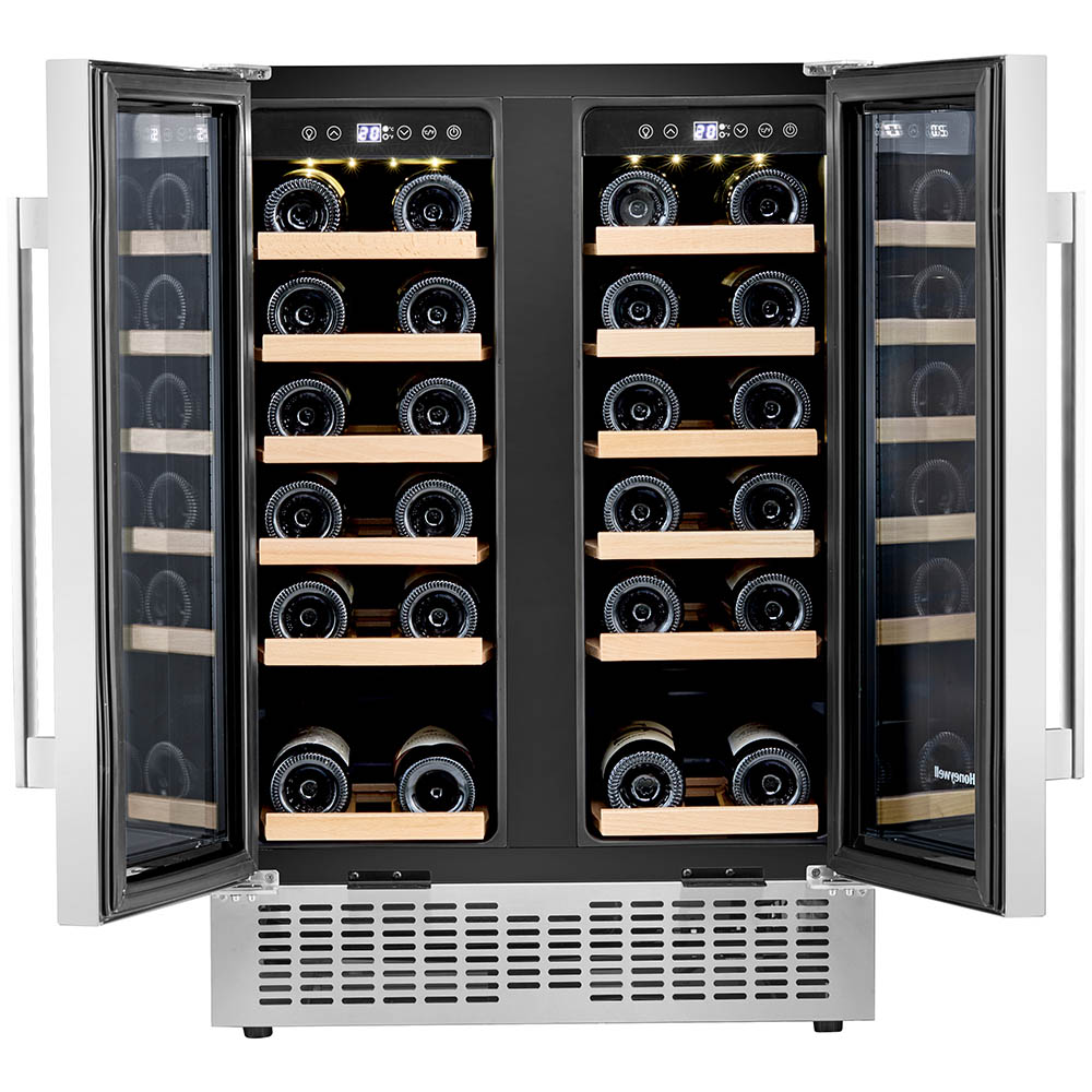 Honeywell 36 Bottle Dual Zone Under Counter Wine Cooler Fridge with Digital Temperature Control, Stainless Steel - H36WCS - Image 6