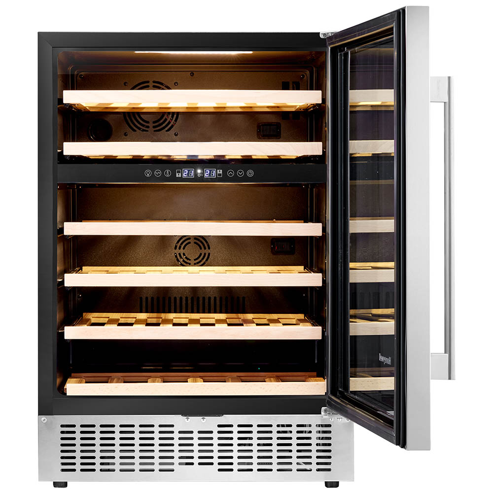 Honeywell 46 Bottle Dual Zone Compressor Wine Fridge with Touch Digital Temperature Control, Stainless Steel - H46WCS - Image 2