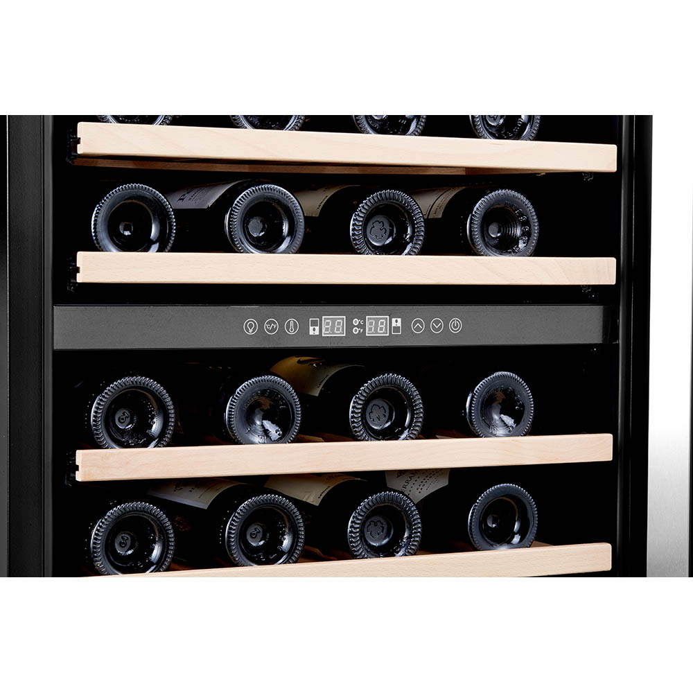 Honeywell 46 Bottle Dual Zone Compressor Wine Fridge with Touch Digital Temperature Control, Stainless Steel - H46WCS - Image 4