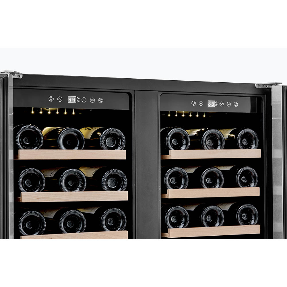 Honeywell 56 Bottle Dual Zone Compressor Wine Cooler Refrigerator, with Digital Wine Fridge Temperature Control, Stainless Steel - H56WCS - Image 4