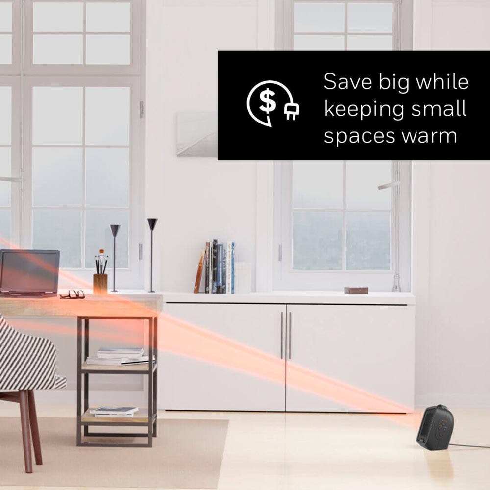 Honeywell UberHeat Plus Ceramic Heater for Small Spaces - Black, HCE220B - Image 4