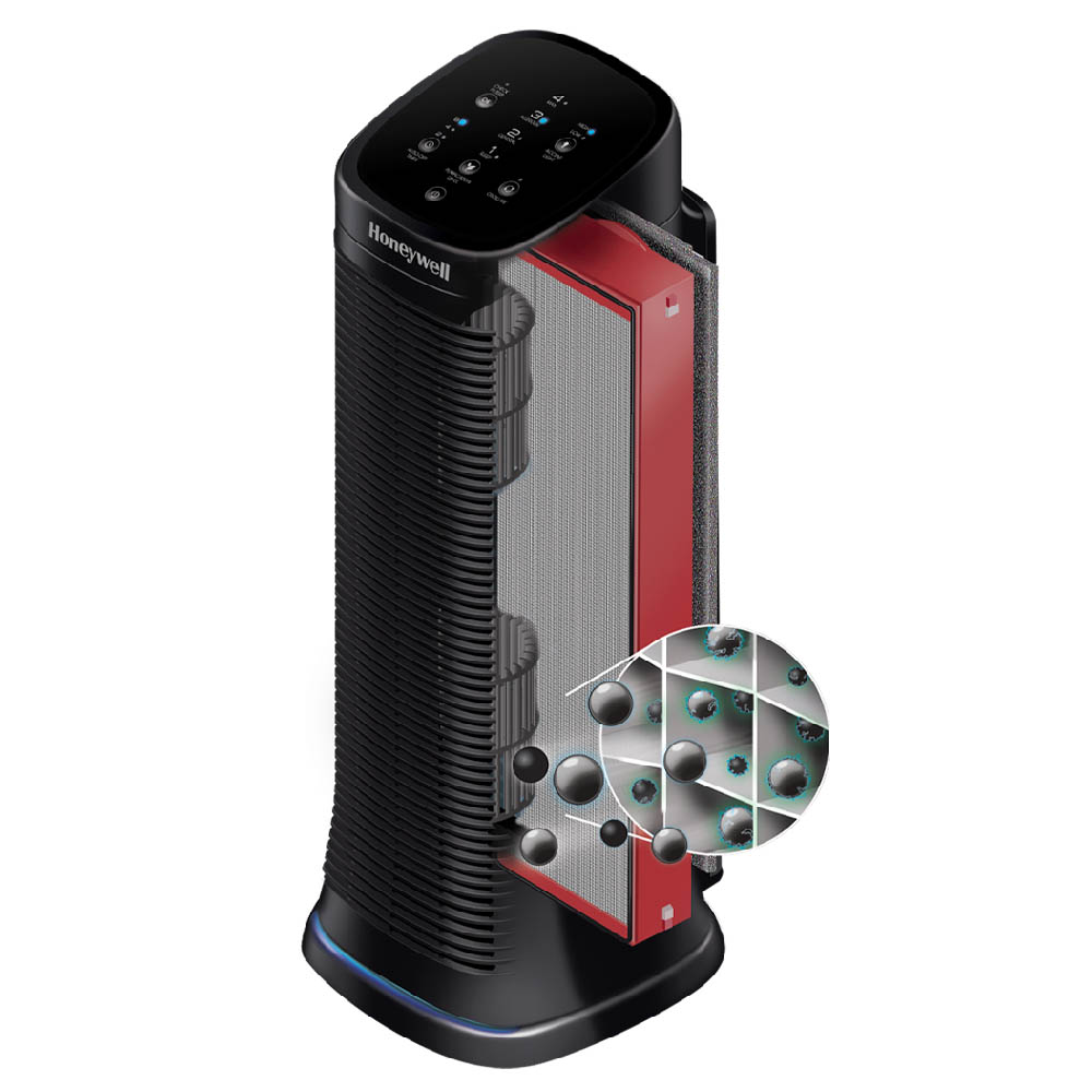 Honeywell Air Genius 4 Oscillating Tower Air Purifier and Odor Reducer -Black, HFD310 - Image 3