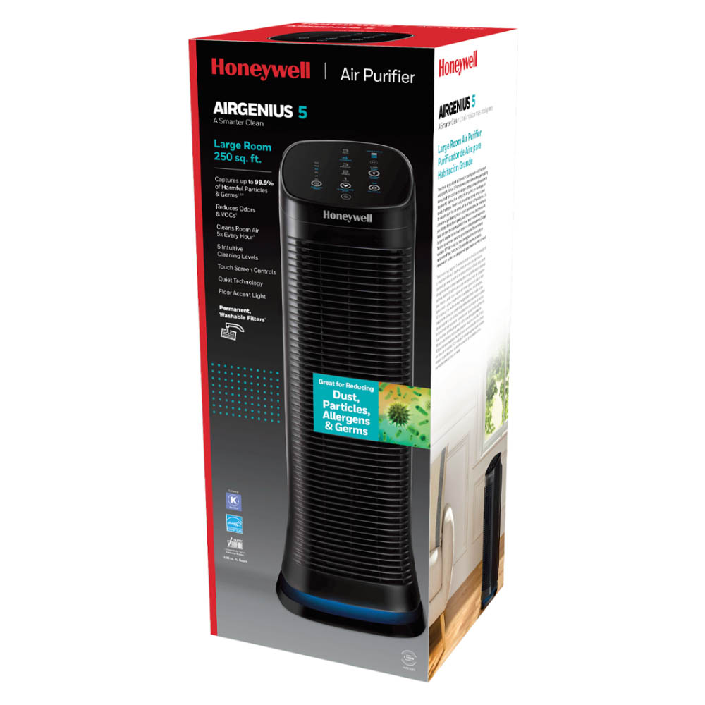 Honeywell Air Genius 5 Tower Air Purifier with Permanent Washable Filter - HFD323 - Image 4