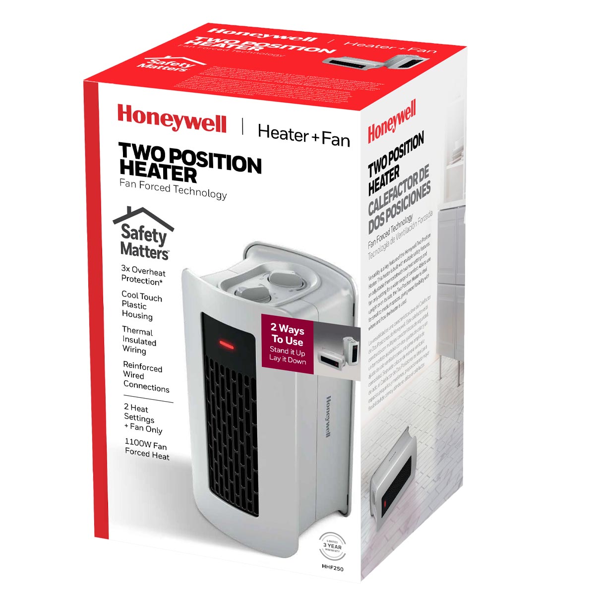 Honeywell Two Position Heater And Fan, HHF250 - Image 3
