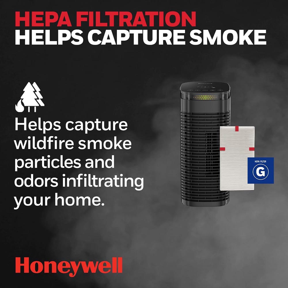 Honeywell Allergen Plus HEPA Tower Small Air Purifier - Black, HPA080B - Image 8