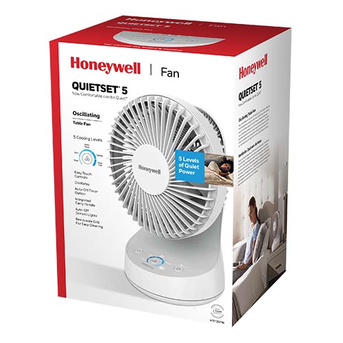Honeywell QuietSet 5 Oscillating Table Fan - White, HTF337W - Image 4