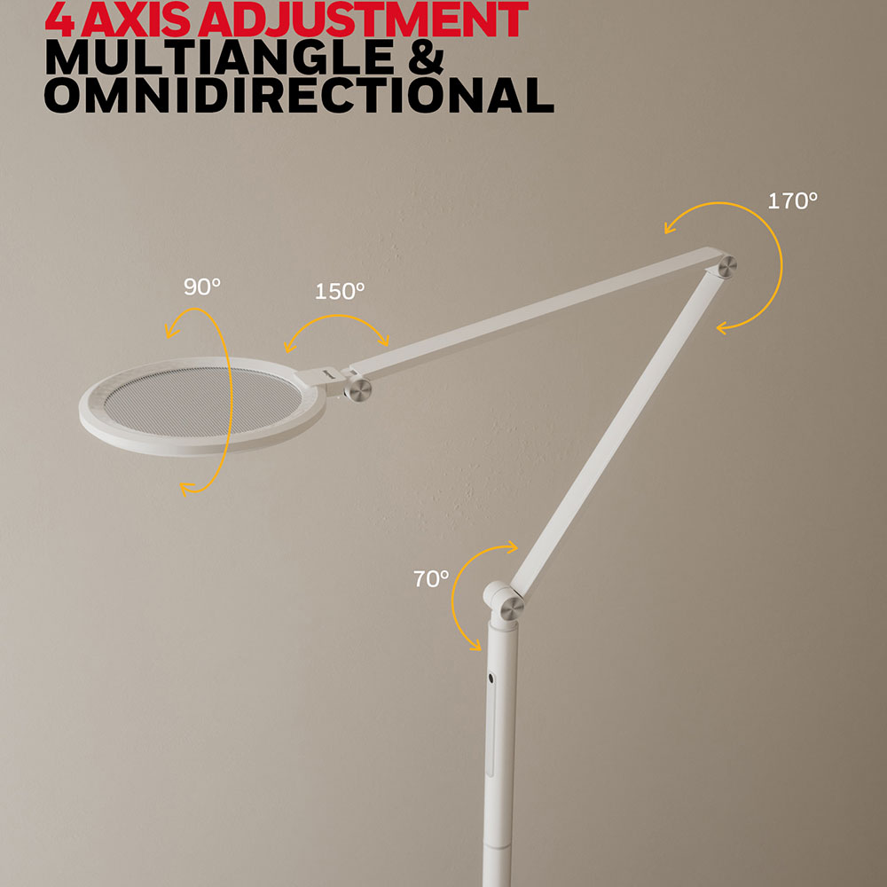 Honeywell Modern Adjustable Floor Lamp with Remote and Eye Protection, 2700k-5700k Color Temperature and 5 Brightness Levels, White - HWL-F01WT - Image 2
