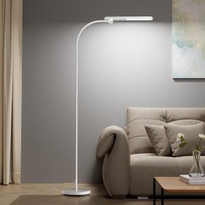 Honeywell LED Floor Lamp, F4 Sunturalux Gooseneck Floor Light, White - F4WT