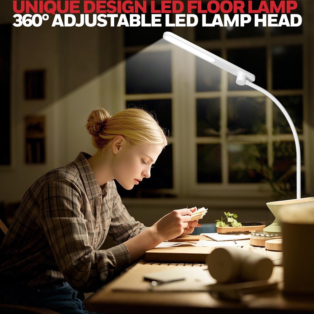 Honeywell LED Floor Lamp, F4 Sunturalux Gooseneck Floor Light, White - F4WT - Image 7