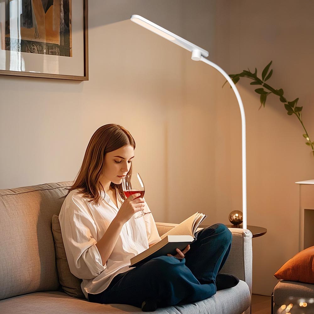 Honeywell LED Floor Lamp, F4 Sunturalux Gooseneck Floor Light, White - F4WT - Image 8