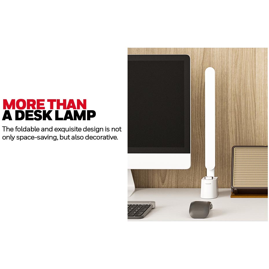Honeywell Foldable Modern Desk Lamp with USB A+C Charging Port and Eye Protection, White - HWT-H01W - Image 9