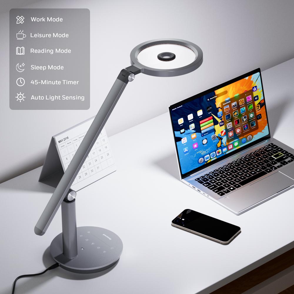 Honeywell H6 Desk Lamp with Touch Controls, Gray - Image 7