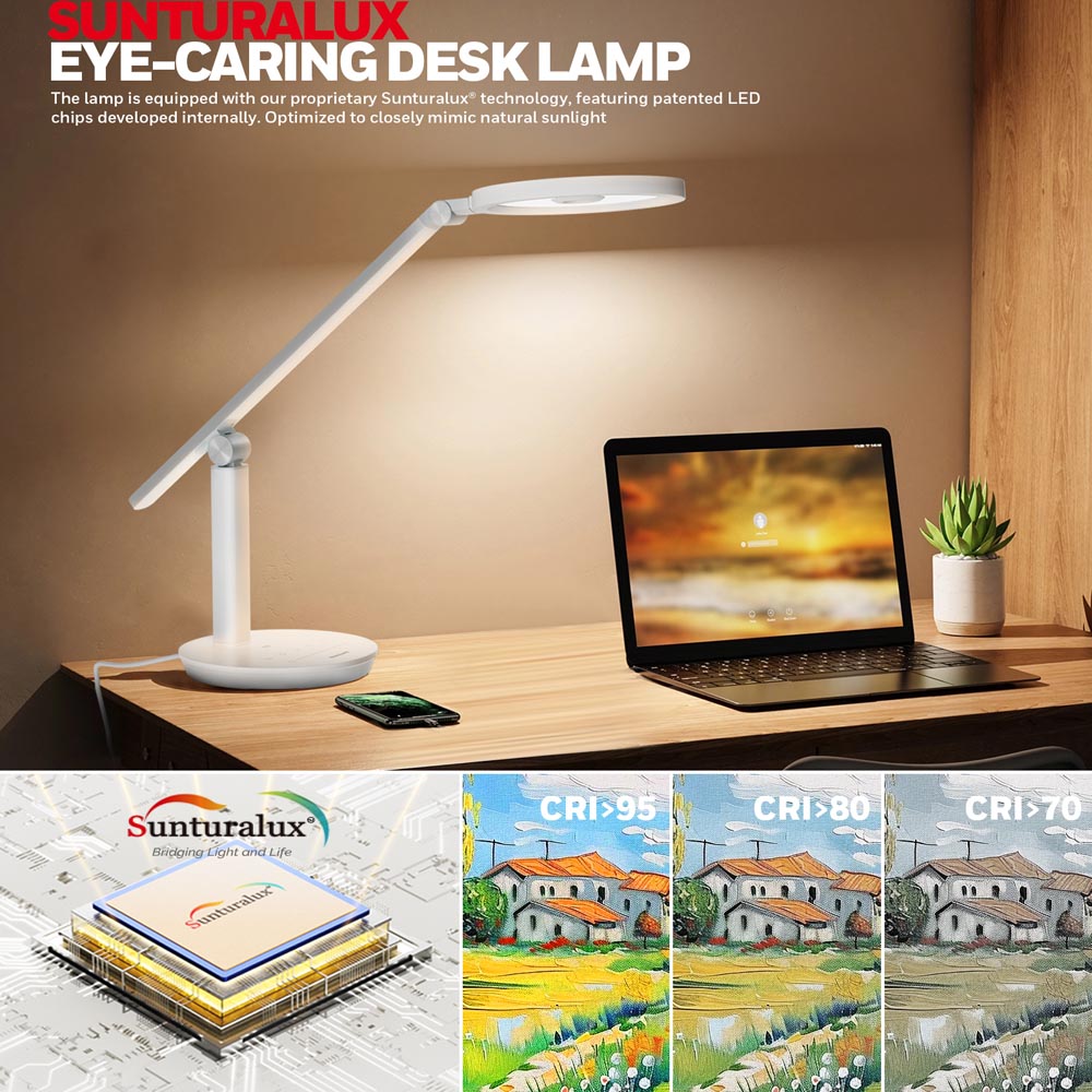 Honeywell H6 Desk Lamp with Touch Controls, White - Image 4