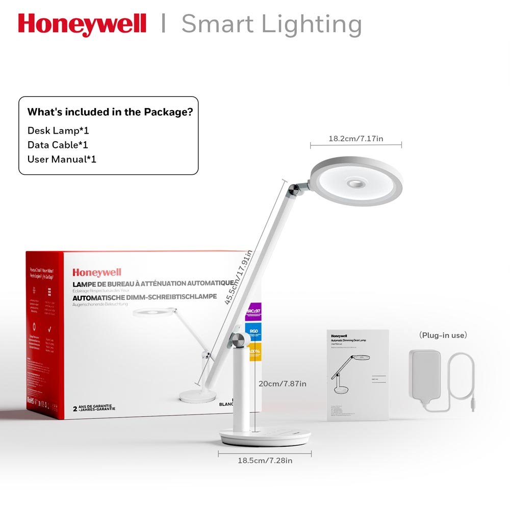 Honeywell H6 Desk Lamp with Touch Controls, White - Image 8