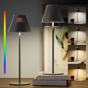 Honeywell Rechargeable Cordless Desk Lamps with a Portable Design, Color Changing and Touch Controls, Black 2-Pack HWT-M1B