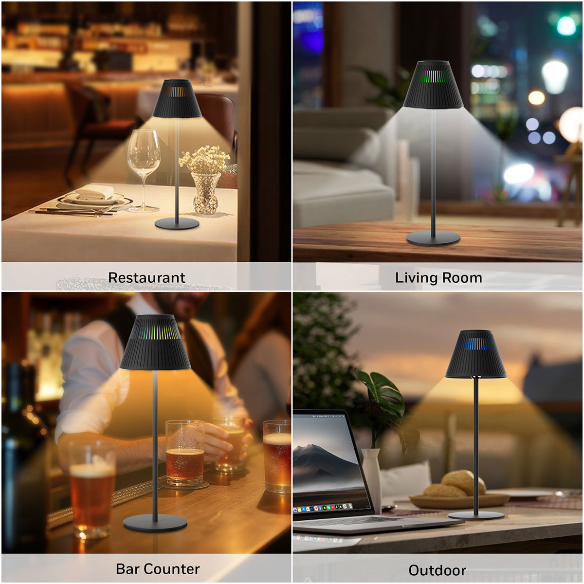 Honeywell Rechargeable Cordless Desk Lamps with a Portable Design, Color Changing and Touch Controls, Black 2-Pack HWT-M1B - Image 6