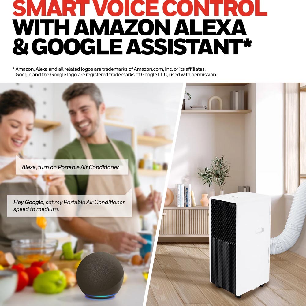 Honeywell 10,000 BTU Slim and Smart WiFi Portable Air Conditioner with Fan, Dehumidifier, and Alexa/Google Home Voice Control, HX4CESVWG0 - Image 2