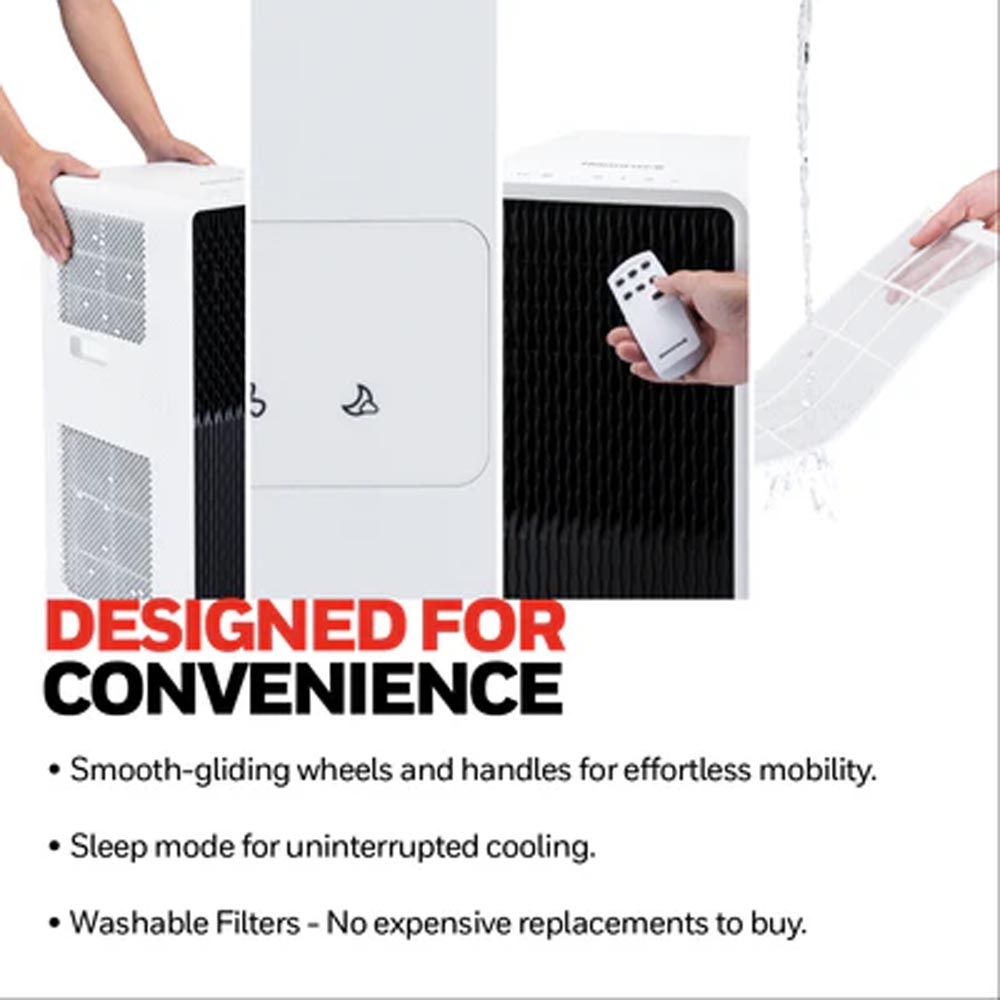 Honeywell 10,000 BTU Slim and Smart WiFi Portable Air Conditioner with Fan, Dehumidifier, and Alexa/Google Home Voice Control, HX4CESVWG0 - Image 6