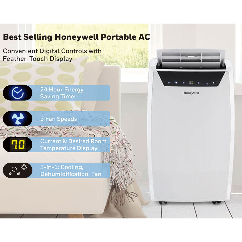 Honeywell 14,000 BTU Portable Air Conditioner, Dehumidifier and Fan, White, MN4CFSWW9 - Image 8
