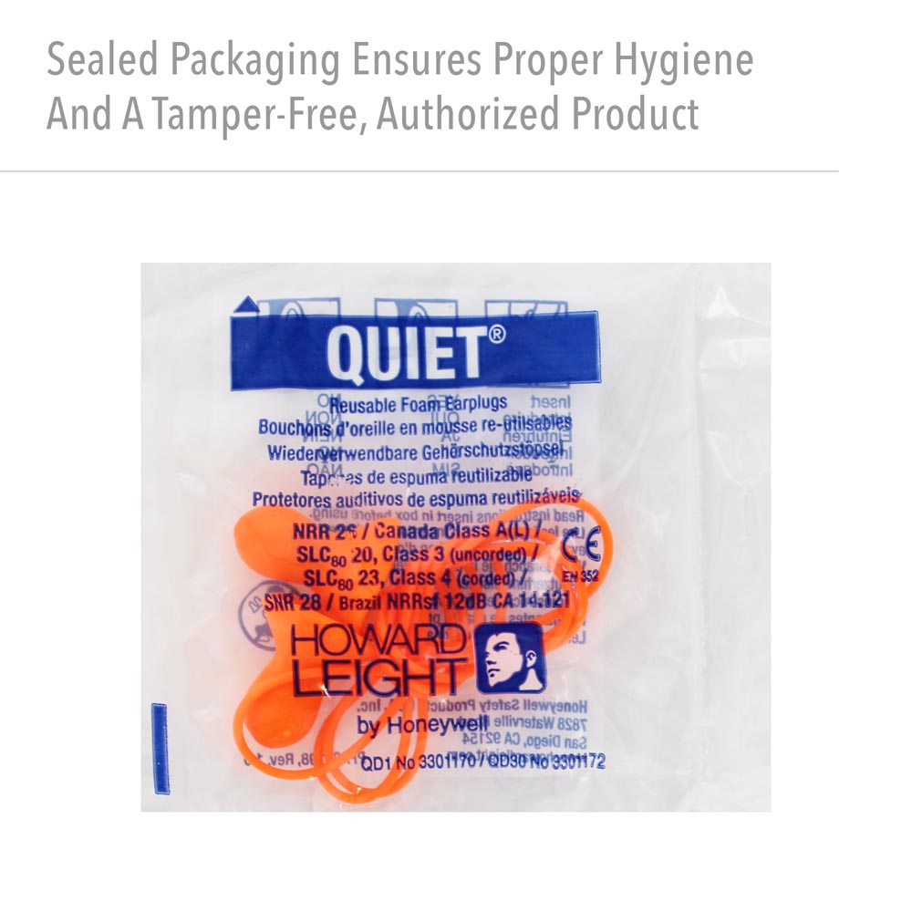 Howard Leight by Honeywell Quiet Orange Corded Reusable Earplugs, 1000 Pairs - Image 6