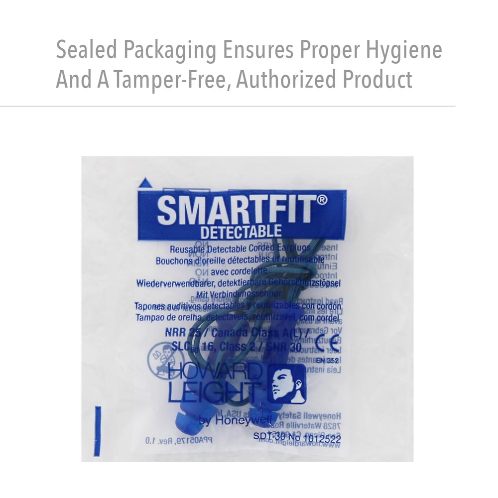 Honeywell Howard Leight SmartFit Tapered TPE Steel Corded Earplugs (100 Pack) - Image 6