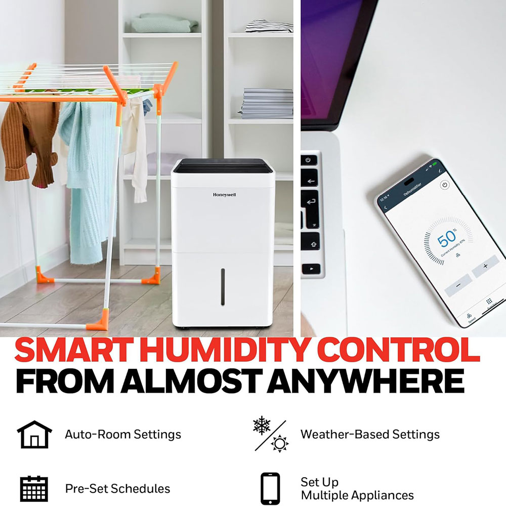 Honeywell TPFIT32AWK 32 Pint Smart Portable Dehumidifier with Alexa Voice Control - Image 5