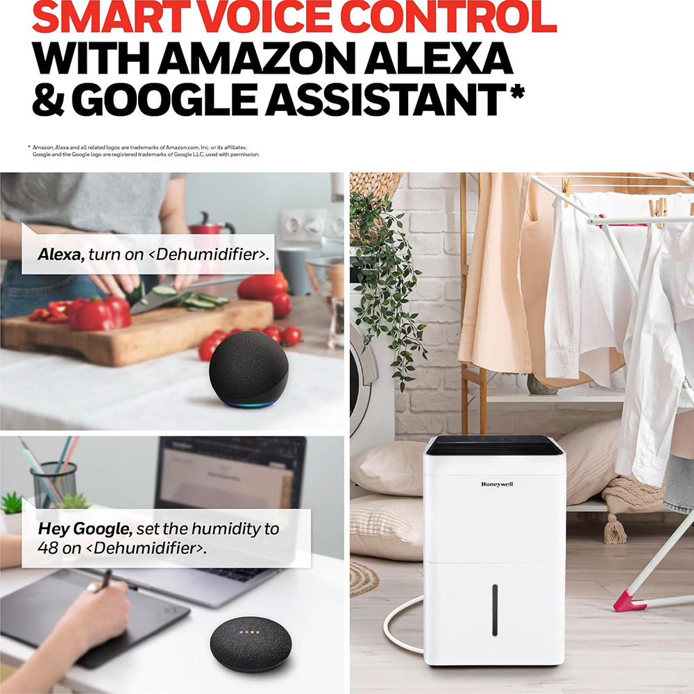 Honeywell TPFIT32AWK 32 Pint Smart Portable Dehumidifier with Alexa Voice Control - Image 6