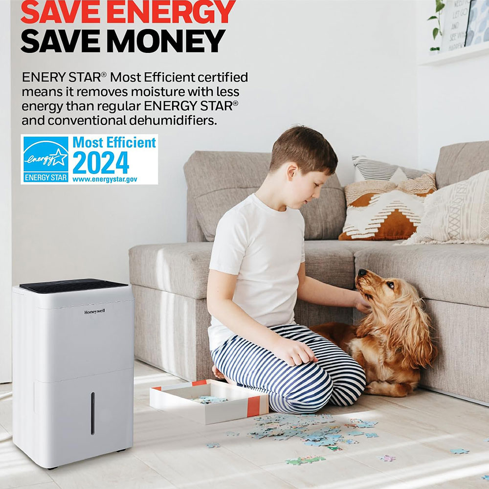 Honeywell TPFIT50AWK 50 Pint Smart Portable Dehumidifier with Alexa Voice Control - Image 9